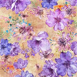 Dan Morris All A Flutter Collection Floral Tan Fabric 0.5m