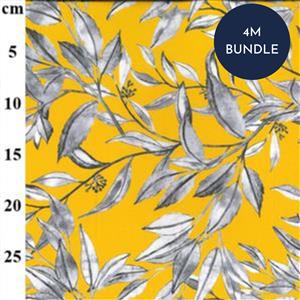 Yellow Digital Viscose Lawn Prints Fabric Bundle (4m)