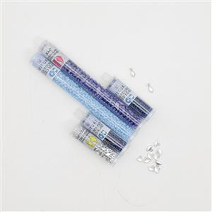 Matubo Mini GemDuo Komia Tile Bracelet Kit Silver and Blue