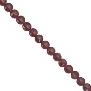 27cts Garnet Faceted Coin Approx 4mm, 30cm Strand.