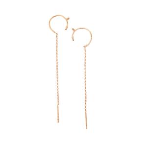 Rose Gold 925 Sterling Silver Threader Earrings with Hook, Approx 60mm (2 pairs)