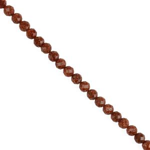 230cts Golden Sandstone Faceted Rounds Approx 6mm 1 metre Strand