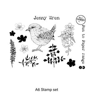 Janie's Originals - Jenny Wren - A6 Stamp Set