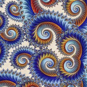 Dan Morris Twilight Collection Swirl Scroll Ivory Fabric 0.5m