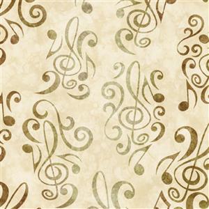 Dan Morris Got Your Back Music Notes Extra Wide Backing Fabric 0.5m (274cm Width)