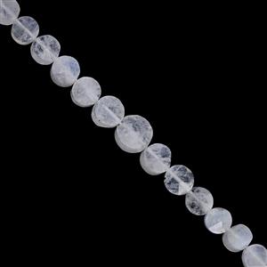 60cts Rainbow Moonstone Faceted Coin Approx 5.5x2.5 to 9x4mm, 33cm Strand