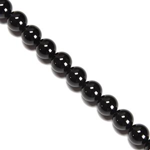 250cts Black Agate Plain Rounds Approx 10mm,38cm Strand