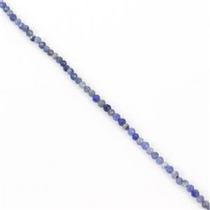10cts Sodalite Faceted Rounds Approx 2mm, 38cm Strand