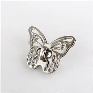 Silver Butterfly Bag Lock Clasp (5cm x 4cm)