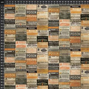 Tim Holtz Eclectic Elements Substrates Frightful Collection Apothecary Multi Fabric 0.5m