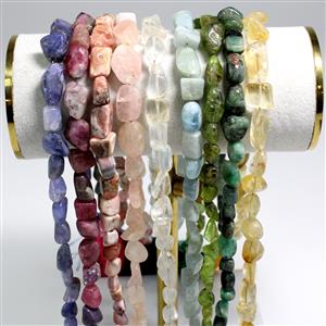 100cts Luxury Freeform Gemstone Tumble Strands, Approx 30cm Strand