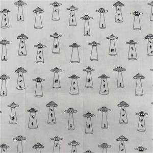 UFOs Coming For You White Fabric 0.5m Exclusive
