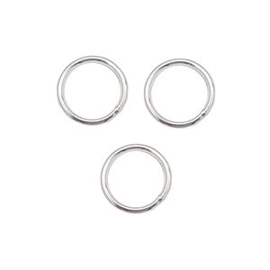 Silver Plated Base Metal Closed Jump Rings, Approx OD: 10mm, 3pcs
