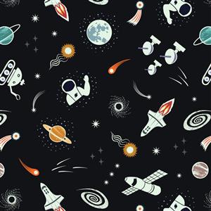 Lewis & Irene Space Glow Outer Space Fabric 0.5m