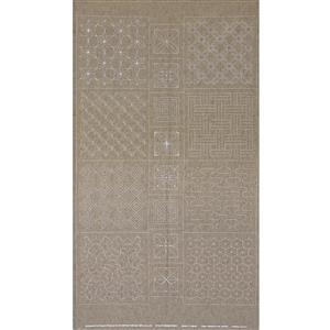Sashiko Tsumugi Preprinted Geo 20 Grey Fabric Panel 108x61cm 