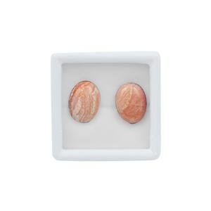 10cts Lady Pink Opal Cabochon Oval Approx 16x12 mm Gemstone (Set of 2 Pcs)