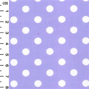 White Polka Dots on Lilac Cotton Poplin Fabric 0.5m