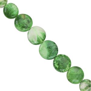 100cts Green Scolecite Graduated Smooth Coin Approx 8 to 17mm, 19cm Strand 