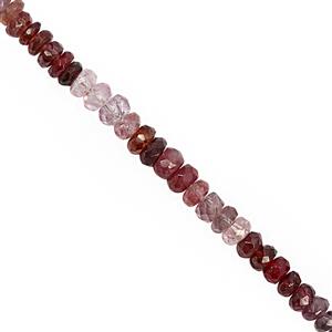 40cts Red Spinal Faceted Rondelle Approx 3x1 to 4x3mm, 22cm Strand