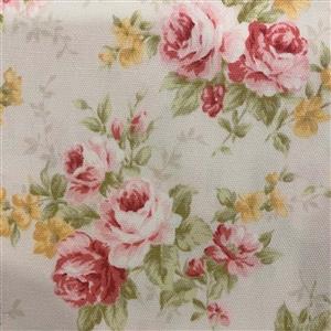 Floral Story Rose Bunches On Cream Fabric 0.5m - Sewing Street exclusive