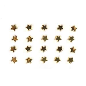 Gold Plated Base Metal Star Spacer Beads, Approx. 4mm (20pk)