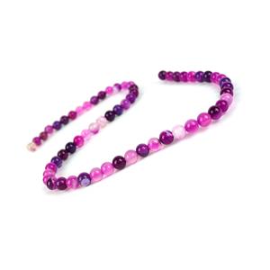 80cts Pink Banded Agate Plain Round Approx 6mm, 36cm Strand