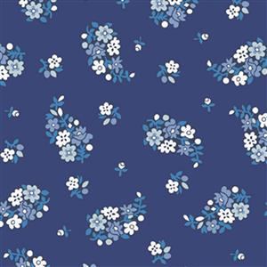 Liberty Carnaby Collection Portobello Paisley Blue Fabric 0.5m