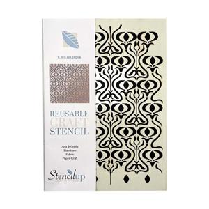 Stencil Up Gaurdia repeating stencil Gothic style pattern. Adhesive-backed stencil