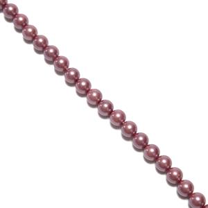 Raspberry Shell Plain Rounds Approx 6mm, 38cm Strand