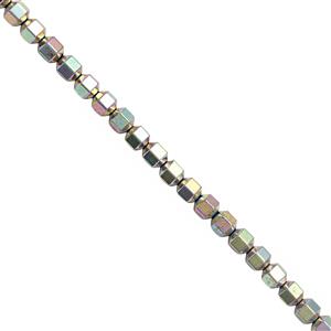 52cts Light Pink Color Coated Hematite Smooth Bicones Approx 3.5mm, 30cm Strand