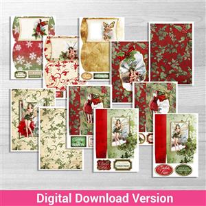 Digital Download kit Christmas Fairies Bags and Boxes