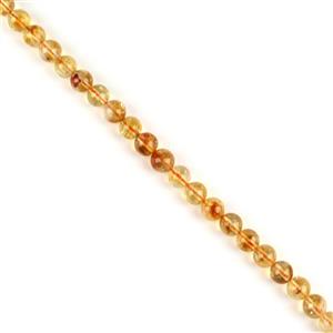 80cts Snowflake Citrine Plain Rounds Approx 8mm, 38cm Strand