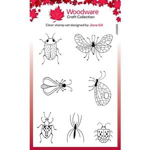 Woodware Clear Singles Bug Doodles 4 in x 6 in Stamp Set