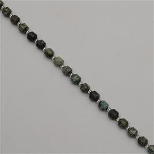 110cts African Jasper Faceted Satellite Beads Approx 7x8mm, 38cm Strand