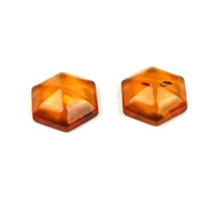 Baltic Cognac Amber Faceted Hexagons, Approx 10mm (2pcs)
