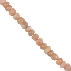 50cts Moonstone Faceted Rondelles Approx 3-5mm, 33cm Strand	