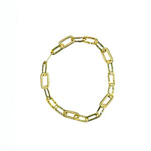 Gold Plated 925 Sterling Silver Twisted Long Link Clasp Strand with Connectors, Approx 10
