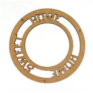 MDF 9 Inch Flower Wreath Topper - Home Sweet Home