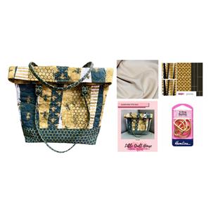 Amanda Little's Honey Gold & Black Queen Bee Tote Bag Kits: Instructions, Fabric Panel, Fabric (0.5m) & D Rings