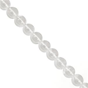 55cts Clear Quartz Smooth Round Approx 6 to 7mm, 19cm Strand With Spacers