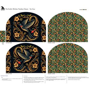 The Crafty Witches Timeless Classics Tea Cosy Fabric Panel (70 x 82cm)