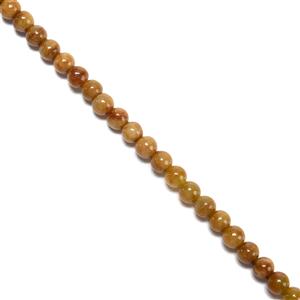 70cts Type A  Burmese Honey Jadeite Plain Rounds Approx. 4mm, 38cm Strand