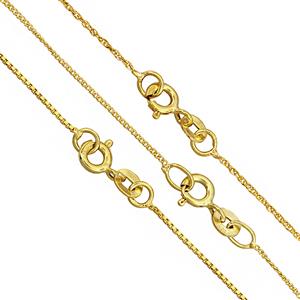 925 Gold Plated Sterling Silver, Box, Rope and Curb Chain (Pack of 3) approx. 45cm/18