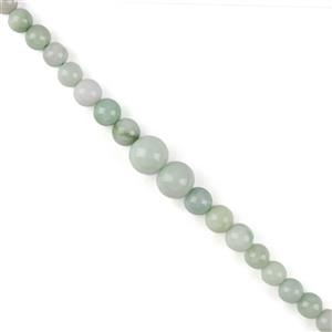 265cts Type A Jadeite Graduated Plain Rounds Approx 6-14mm, 38cm Strand