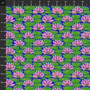 Philip Jacobs Temple Garden lily Pond Fabric 0.5m