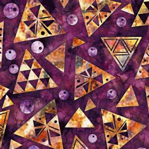 Dan Morris Flamenco Collection Triangle Geo Violet Fabrics 0.5m