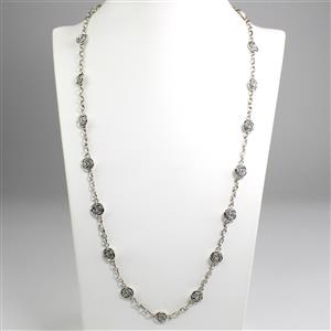 Sterling Silver Balinese Rose Necklace 42g