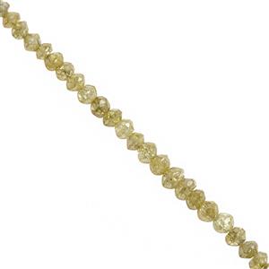 1.90cts Yellow Diamond Graduated Faceted Rondelle Approx 1x1 to 2x1.7mm, 10cm Strand with Spacers