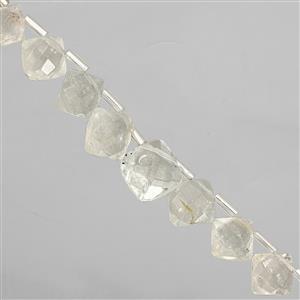 55cts Cullinan Topaz Faceted Corner Drill Square Approx 6 to 11mm, 21cm Strand With Spacers
