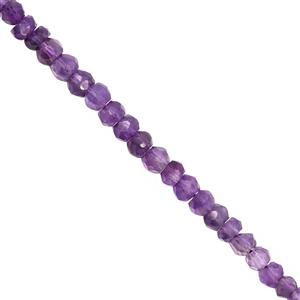 28cts Amethyst Graduated Faceted Rondelle Approx 3x2 to 4x3mm, 32cm Strand